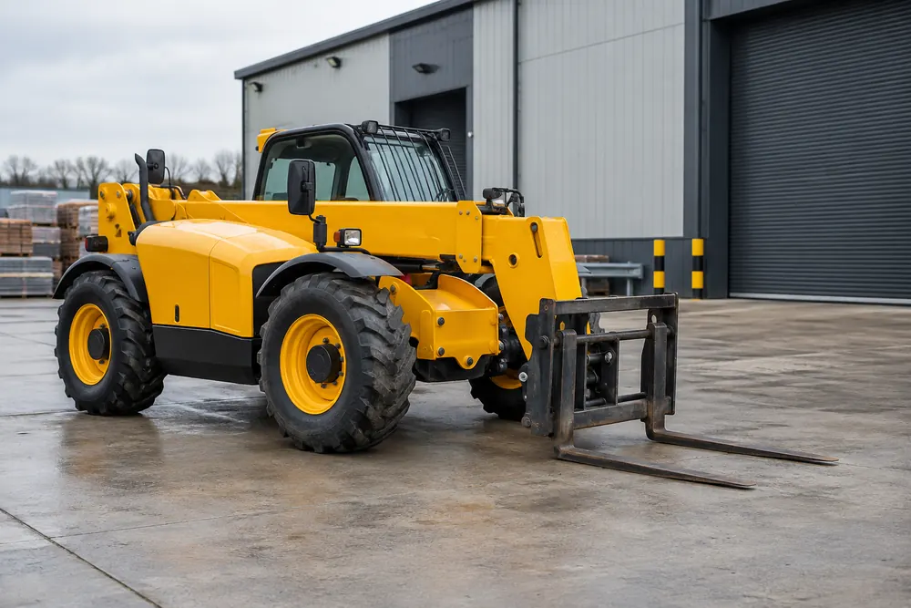 Telehandler Hire equipment in a commercial UK work setting